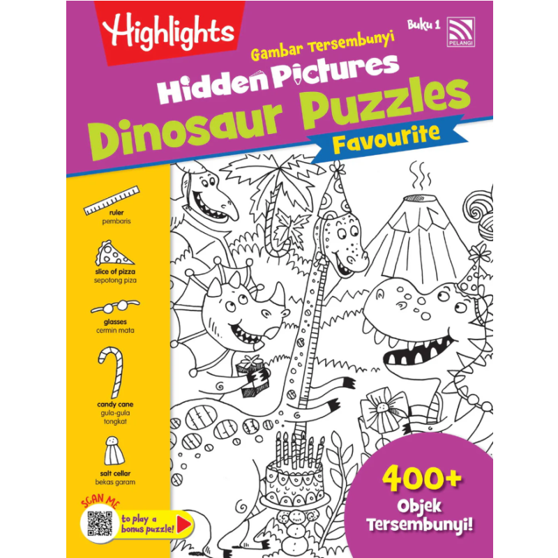 HIGHLIGHTS HIDDEN PICTURES- GAMBAR TERSEMBUNYI FAVOURITE : HIDDEN PICTURES DINOSAUR PUZZLES BUKU 1