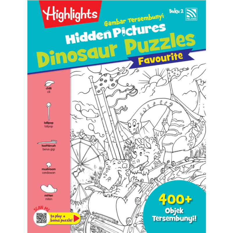 HIGHLIGHTS HIDDEN PICTURES- GAMBAR TERSEMBUNYI FAVOURITE : HIDDEN PICTURES DINOSAUR PUZZLES BUKU 2