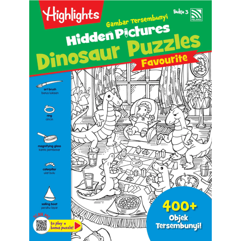 HIGHLIGHTS HIDDEN PICTURES- GAMBAR TERSEMBUNYI FAVOURITE : HIDDEN PICTURES DINOSAUR PUZZLES BUKU 3